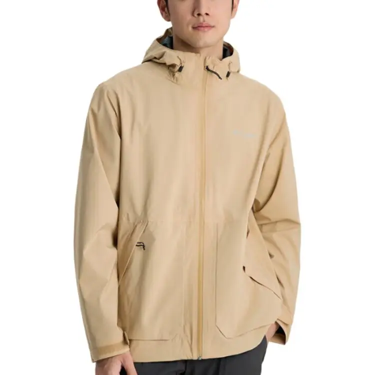 Columbia Hiking Waterproof And Windproof Windbreaker Jacket Men's Khaki