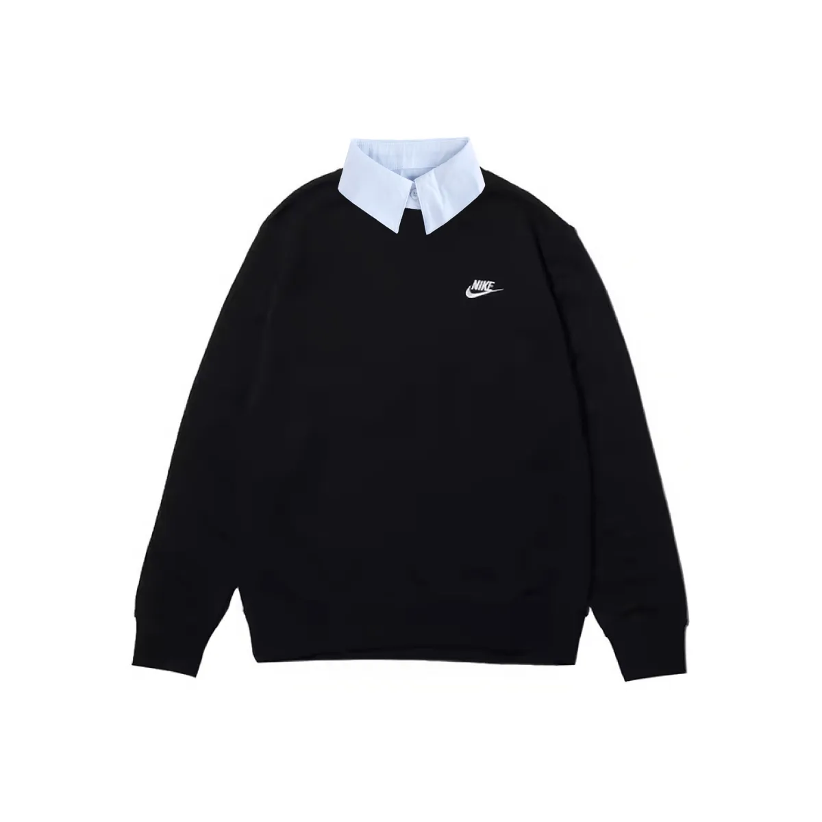 Nike Sweatshirts Men's Black Lapel Moderate Straight Fit