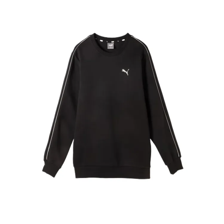 PUMA Sweatshirts Men's Black Crew Neck Moderate Regular