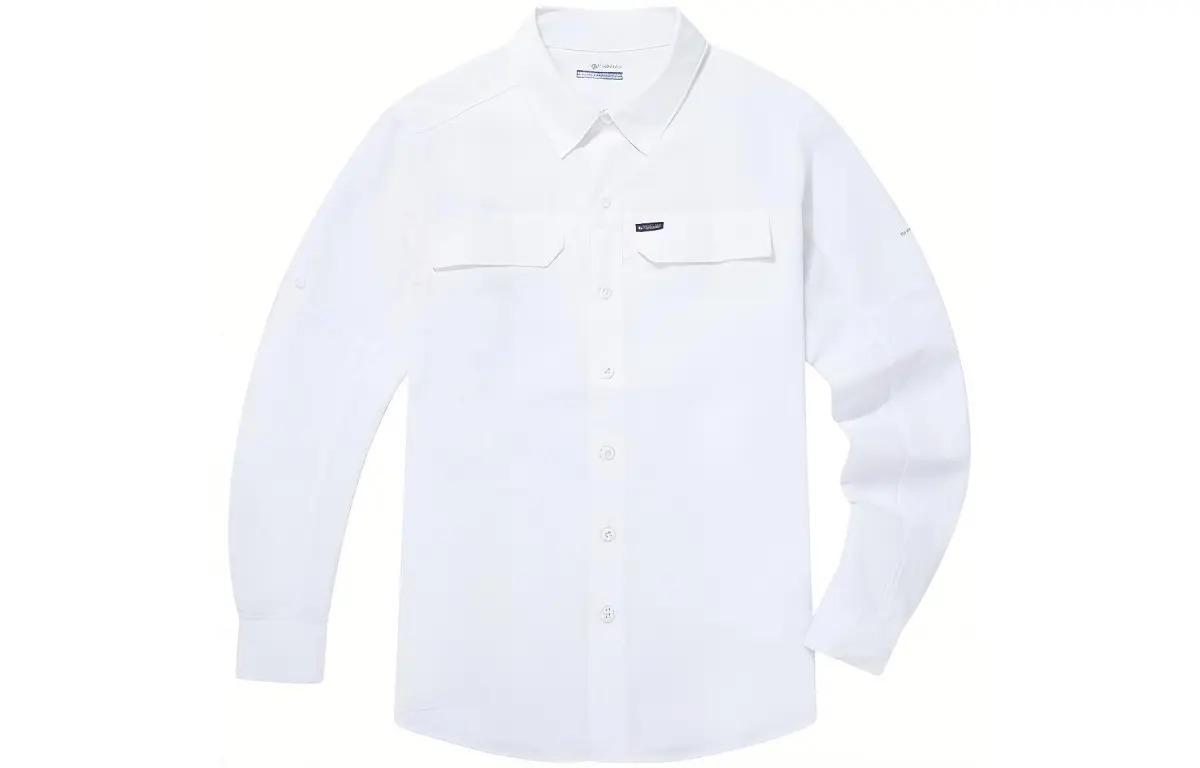 Columbia Shirts Men's White Lapel Moderate