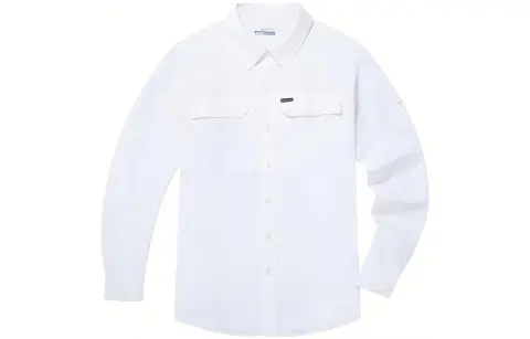 Columbia Shirts Men's White Lapel Moderate