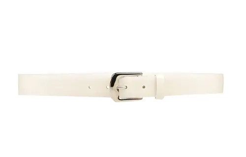 Maison Margiela Solid Color Decoration, Pin Buckle Leather Belts Women's White/Black Width 3cm