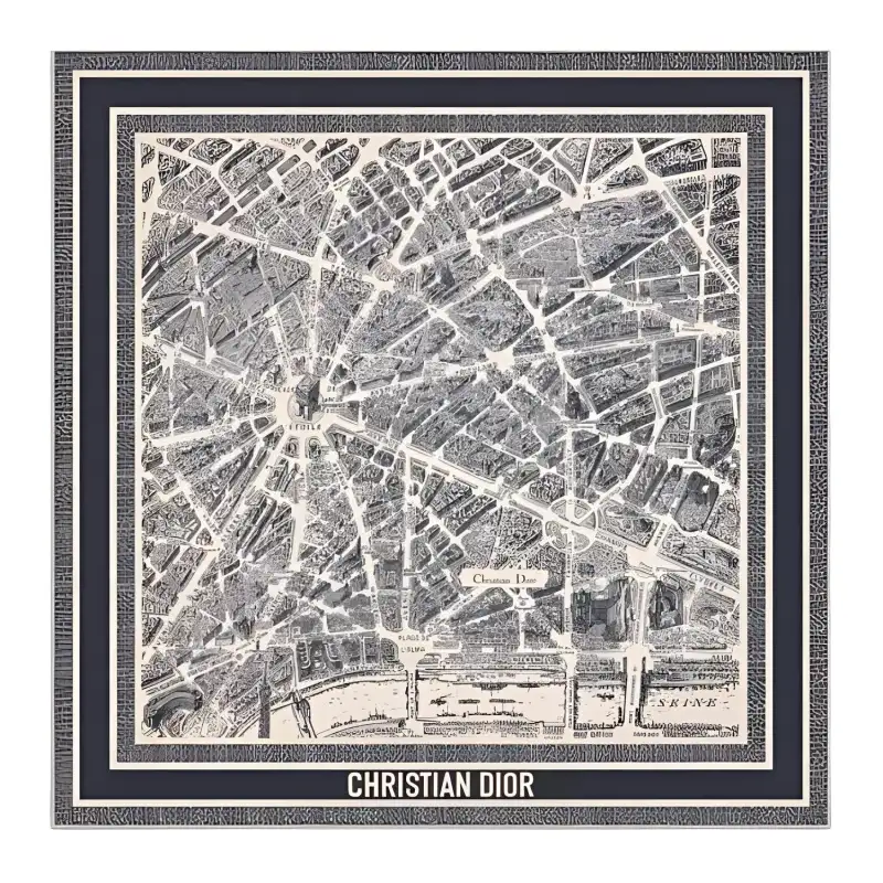 DIOR Silk Silk Scarves Women's Gray