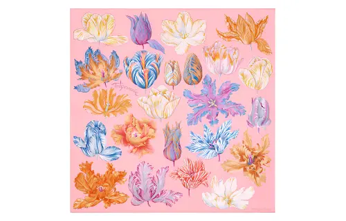 HERMES Silk Scarves Women's Pink