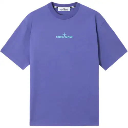 STONE ISLAND Logo Printed Crewneck T Shirt