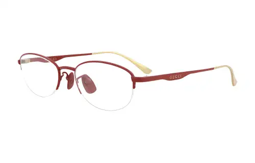 GUCCI Rectangular Eyeglass Frames Women's Red