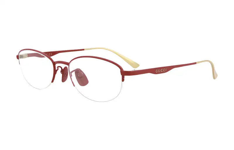 GUCCI Rectangular Eyeglass Frames Women's Red