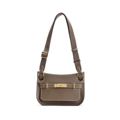 HERMES Jypsiere Evercolor Leather Crossbody Bags Mini Women's Elephant Gray
