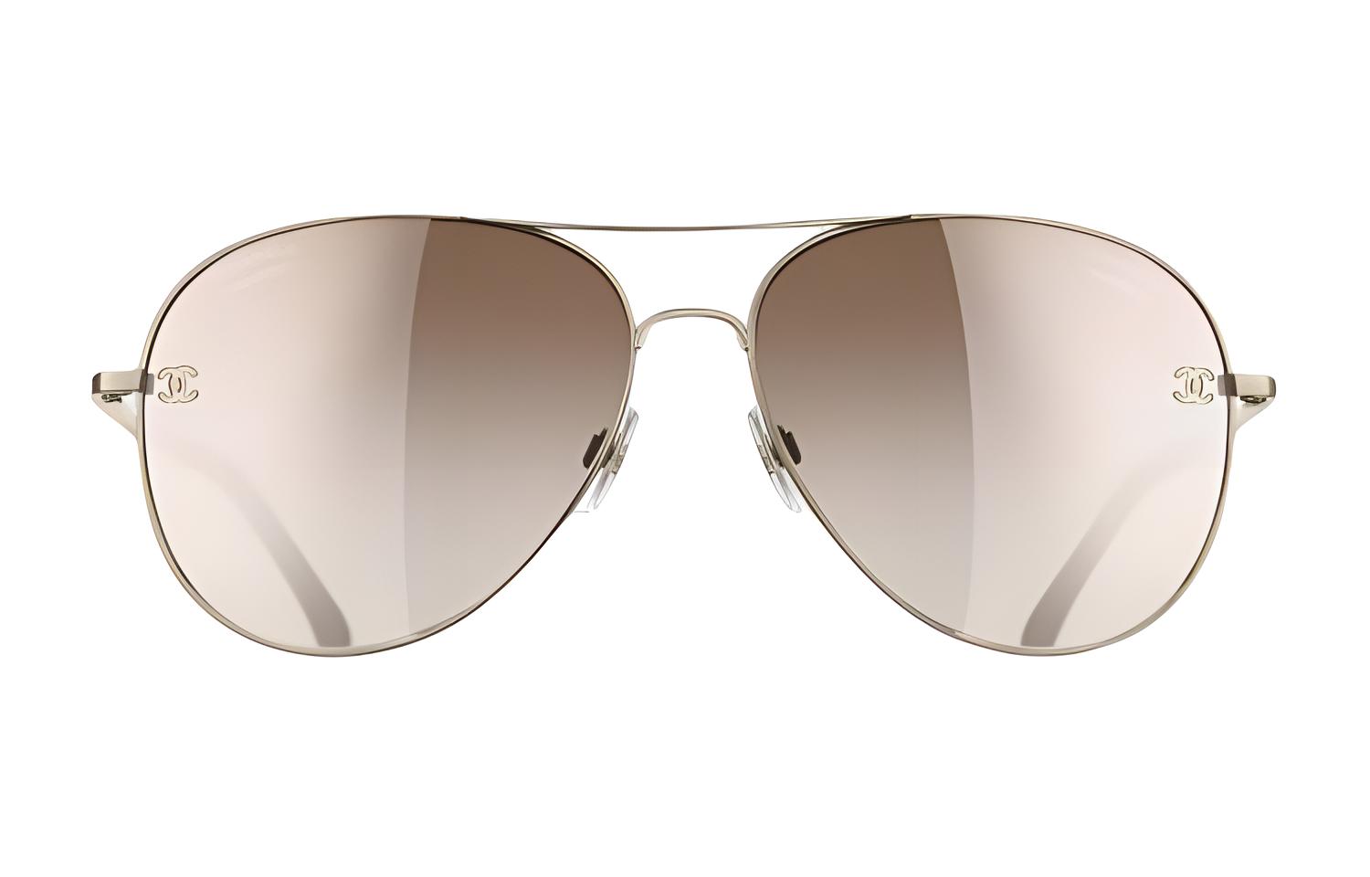 Женские солнцезащитные очки Chanel Aviator (золотые) — фото 2