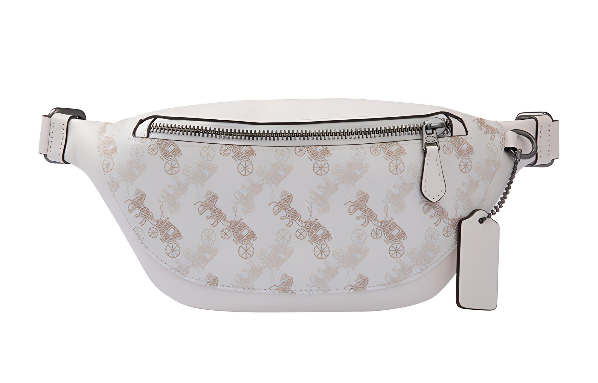 COACH Warren With Cow Leather And PVC Fanny Pack Large Men's Beige Carriage Monogram