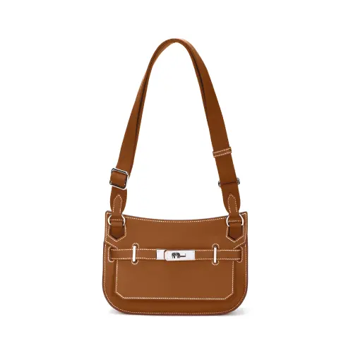 HERMES Jypsiere Evercolor Leather Crossbody Bag, Shoulder Bag Regular Women's Gold Brown