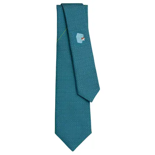 HERMES Mulberry Silk, Silk Ties Men's Blue