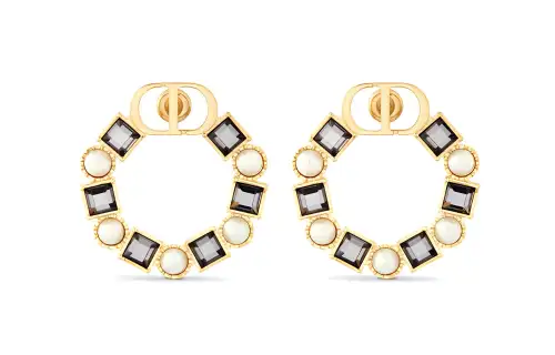 DIOR Earrings Women's Black/Gold