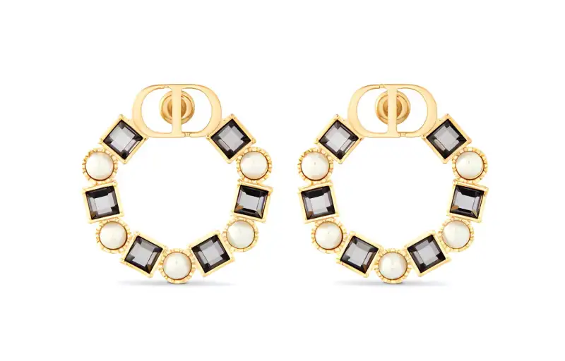 DIOR Earrings Women's Black/Gold