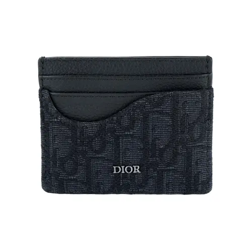 DIOR Grained Calfskin Card Holder Men's Black