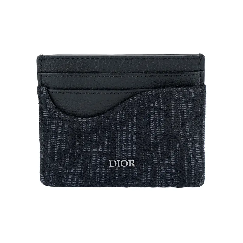 DIOR Grained Calfskin Card Holder Men's Black