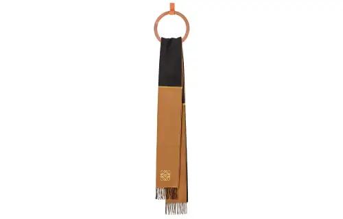 LOEWE Pre Owned Anagram embroidered Fringed Scarf