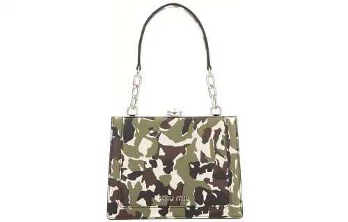 MIU MIU Cow Leather Tote Bag, Shopping Bag, Handbag Women's Camouflage