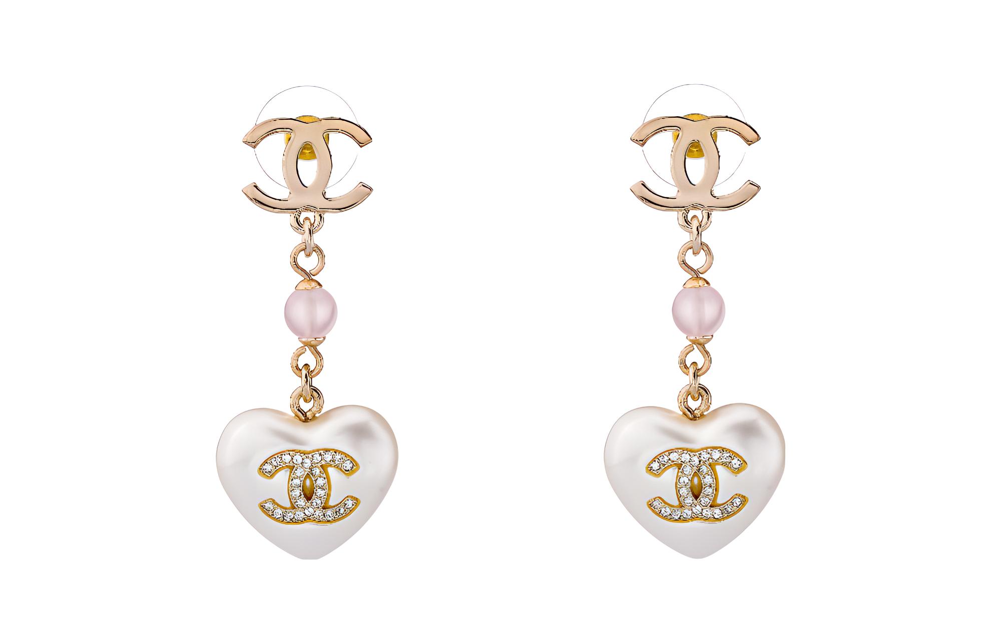 CHANEL Golden CC Earrings Women's Gold