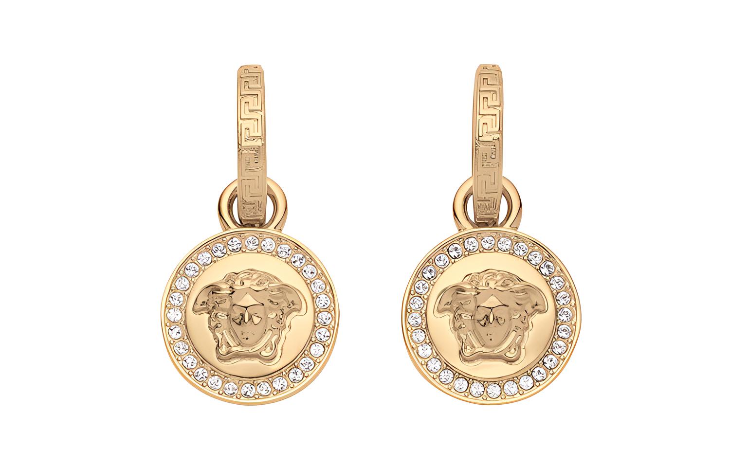 VERSACE Versace Medusa Series Greek Key and Medusa Earrings Metal Earrings Couple Style for Men and Women