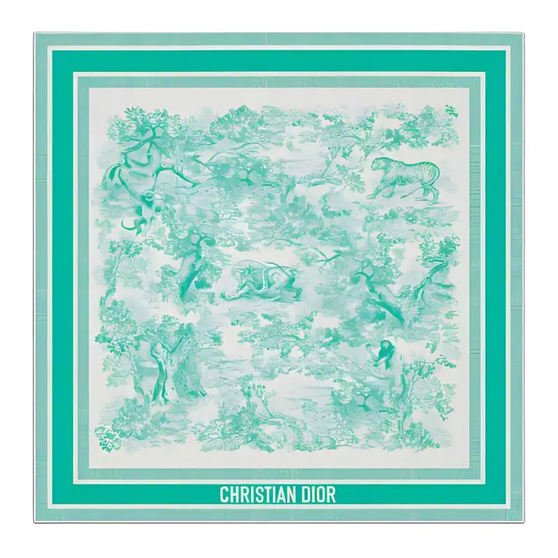 DIOR Silk Twill Scarves Women's Green