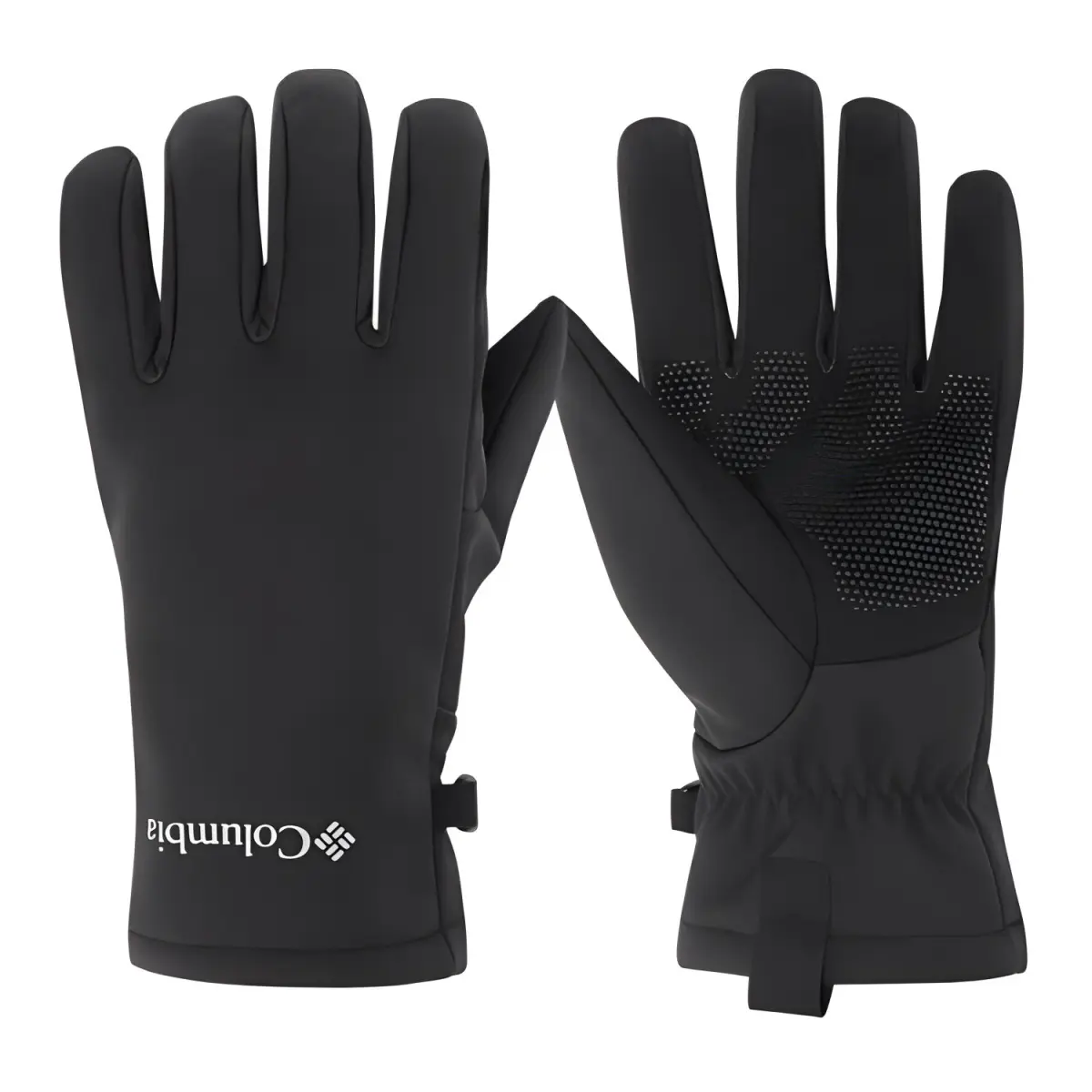 Columbia Letter Print Fabric, Polyester, Synthetic Leather Sports Gloves Men's Black/Gray