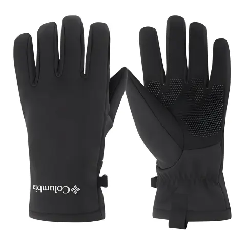 Columbia Letter Print Fabric, Polyester, Synthetic Leather Sports Gloves Men's Black/Gray