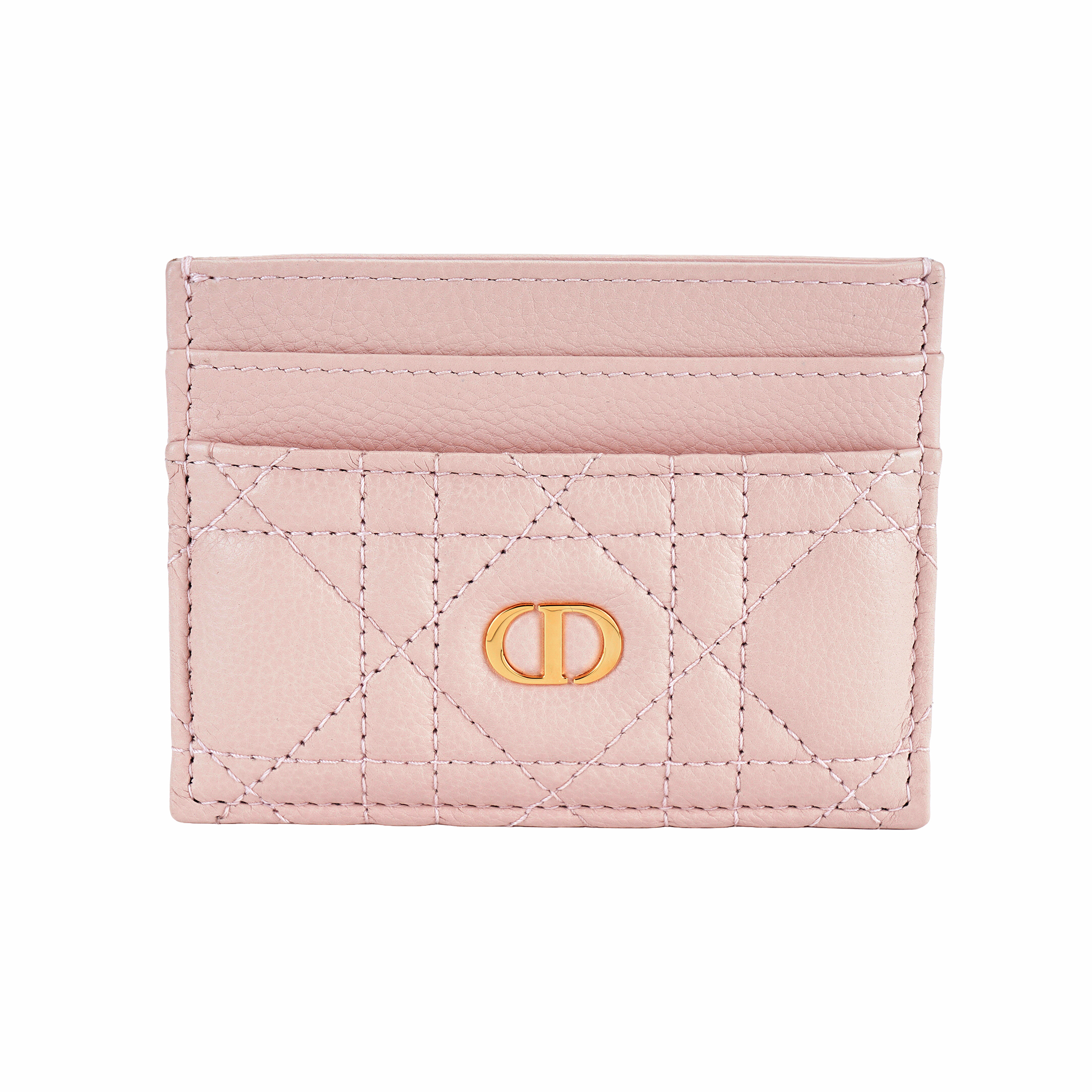 DIOR Caro Soft Cow Leather Card Holder Card Holder Women's Rouge Pink