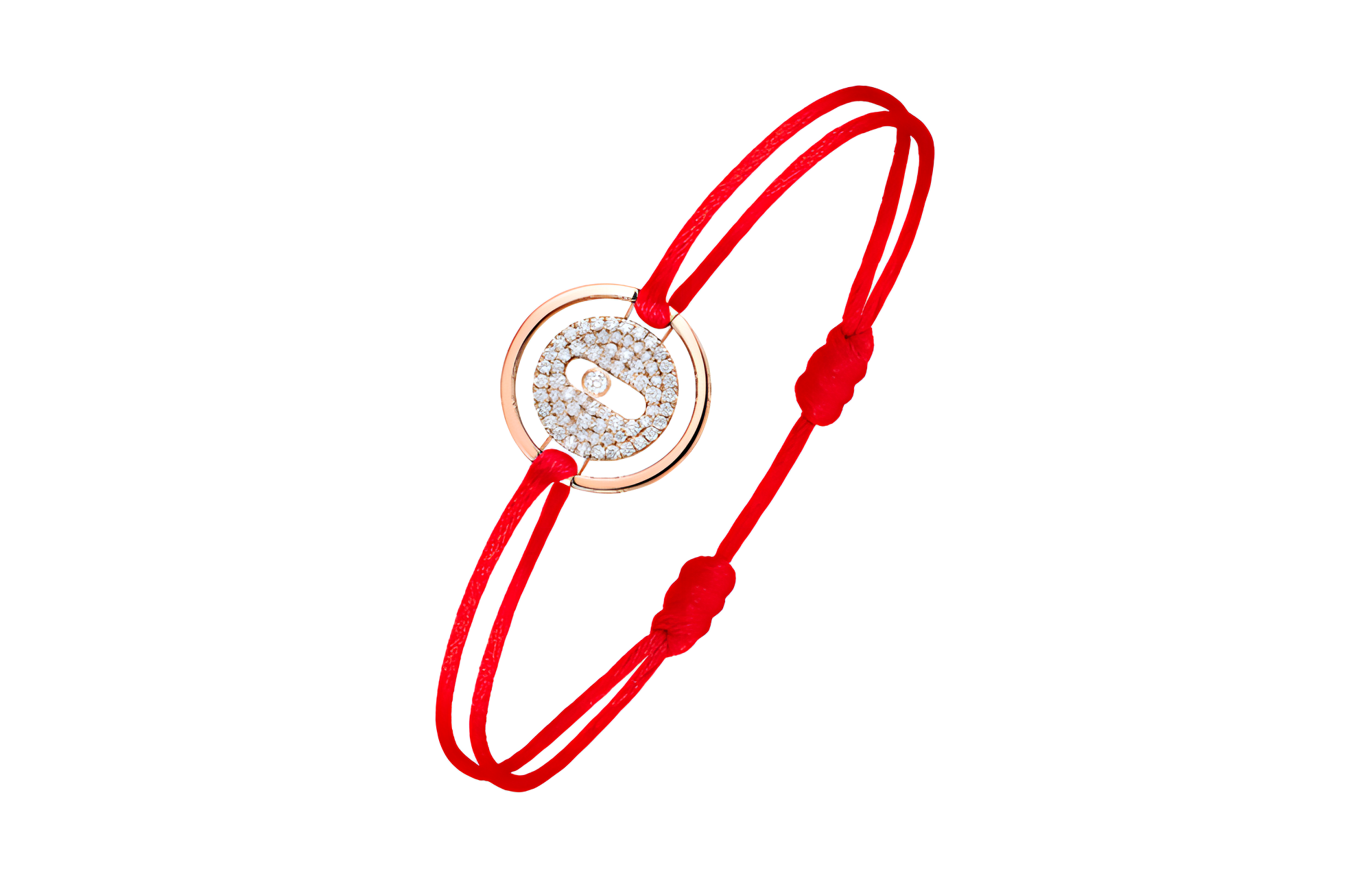 MESSIKA Messika LUCKY MOVE inlaid round hollow decoration 18K rose gold diamond bracelet women's red