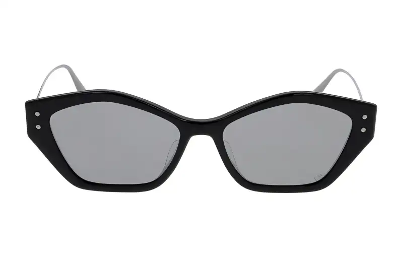 DIOR Irregular Shape Sunglasses Women's Silver