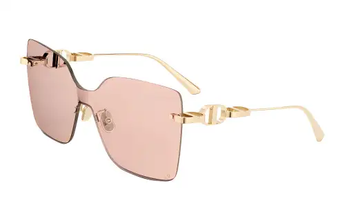 DIOR Irregular Shape Sunglasses Women's Gold