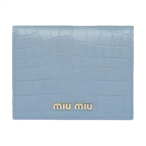 MIU MIU Leather Wallet Women's Blue