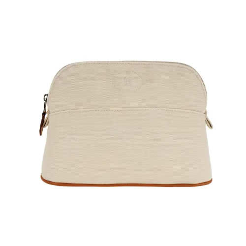 HERMES Bolide Canvas Storage Bag Women's Natural