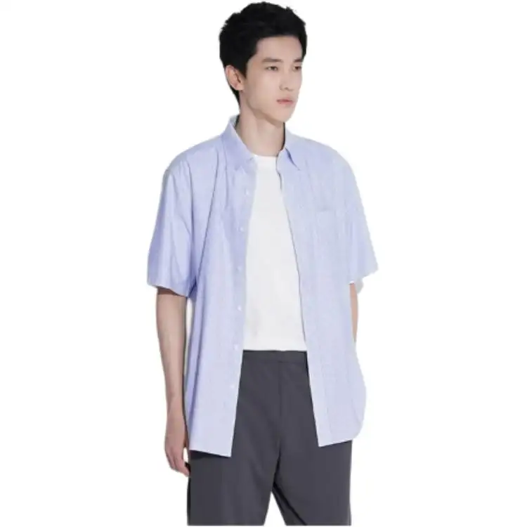 UNIQLO Shirts Unisex Blue Pointed Collar Moderate Other