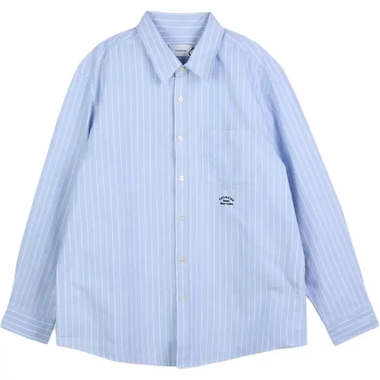 COACH SS25 Shirt Men's Blue Stripes