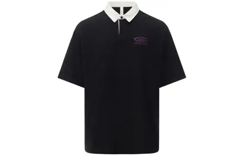 Reebok Polo Shirts Unisex Black Polo Collar Moderate Straight Fit