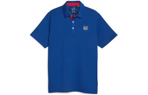 PUMA Hoops Golf Polo Shirts Men's Blue Polo Collar Moderate Other