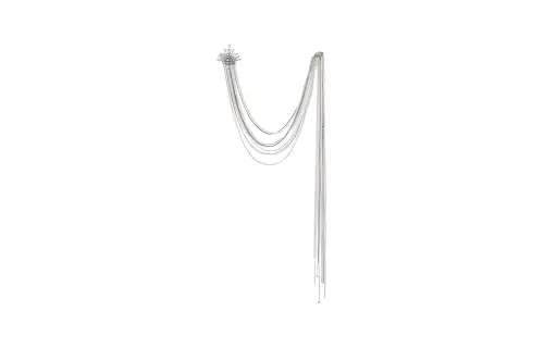 GUCCI Crystal Metal Pearl Brooches Women's Silver