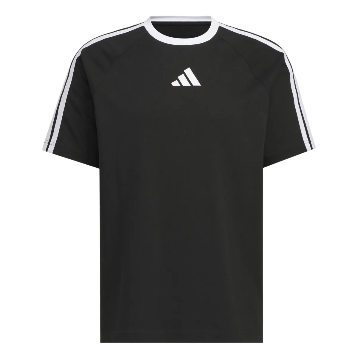 Adidas 3 Stripes SHORT SLEEVE T SHIRT T Shirt Men's Black
