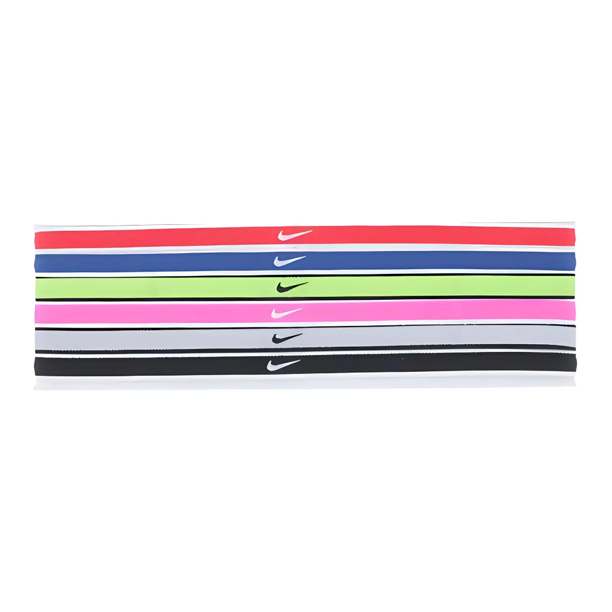 Nike 6 Piece Set Nylon Hair Bands Men's Red/Blue/Yellow/Pink/Black/White