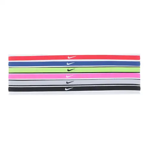 Nike 6 Piece Set Nylon Hair Bands Men's Red/Blue/Yellow/Pink/Black/White