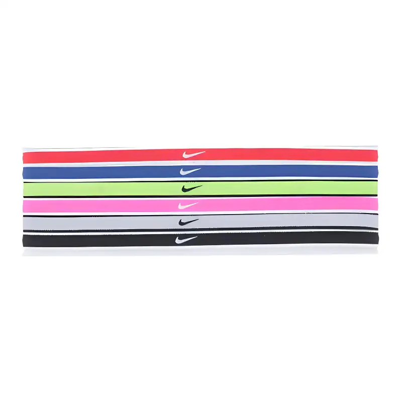 Nike 6 Piece Set Nylon Hair Bands Men's Red/Blue/Yellow/Pink/Black/White
