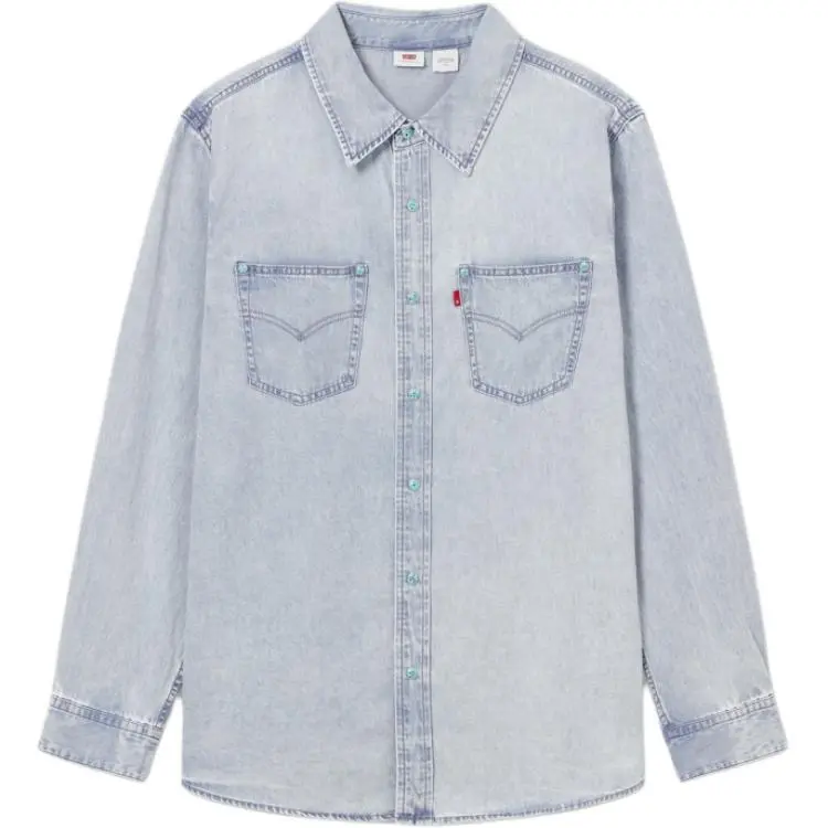 Levi's Shirts Men's Light Blue Lapel Moderate