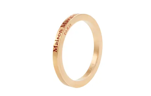 Maison Margiela Brand Logo Sterling Silver Rings Women's Gold