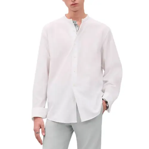 HERMES Shirts Men's White Crew Neck Moderate Other