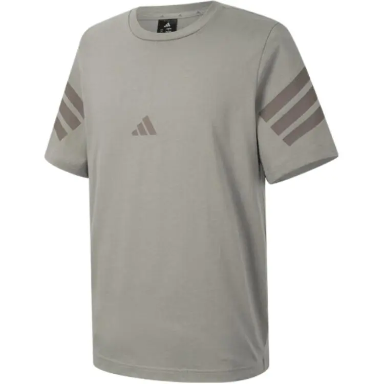 Adidas T-Shirts Men's Gray Crew Neck Moderate