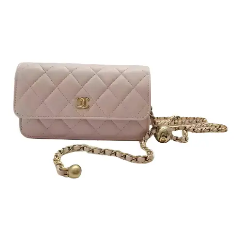 CHANEL WOC Sheepskin Crossbody Bags Women's Pink