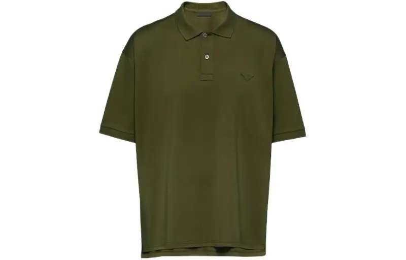 PRADA Oversized Cotton Polo Shirt Polo Shirt Men's Green