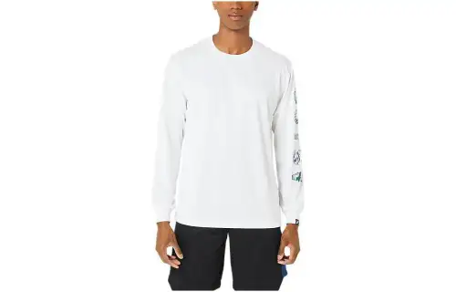 ASICS Sweatshirts Men's White Crew Neck Moderate Other