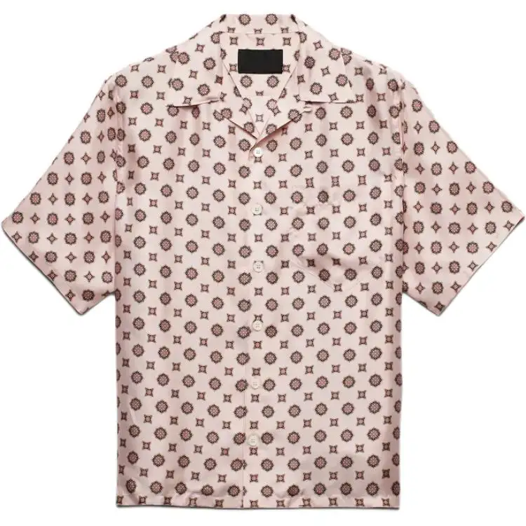 PRADA Shirts Men's Snow Pink Lapel Moderate Other